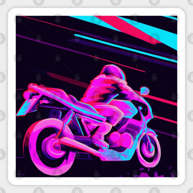 Futuristic, high-tech motorcycle designs of a super sports biker. Magnet by ArtCora